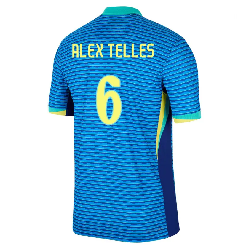 Danxen Niño Camiseta Brasil Alex Telles #6 Azul 2ª Equipación 24-26 La Camisa