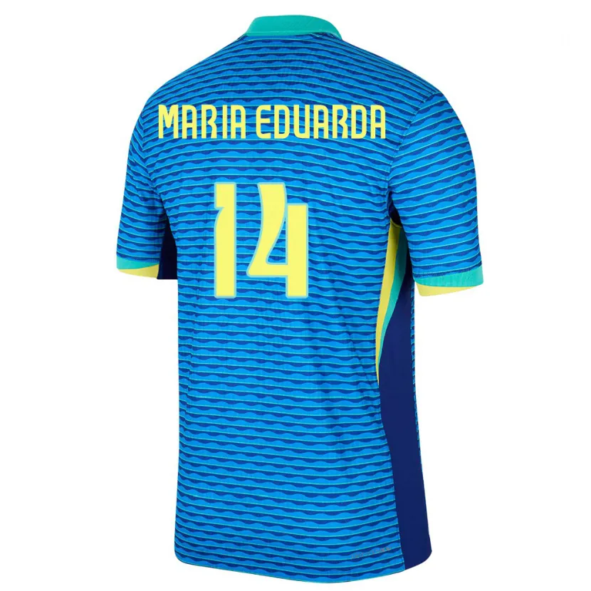 Danxen Niño Camiseta Brasil Maria Eduarda #14 Azul 2ª Equipación 24-26 La Camisa