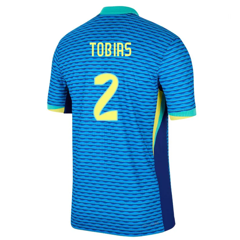 Danxen Niño Camiseta Brasil Vinicius Tobias #2 Azul 2ª Equipación 24-26 La Camisa
