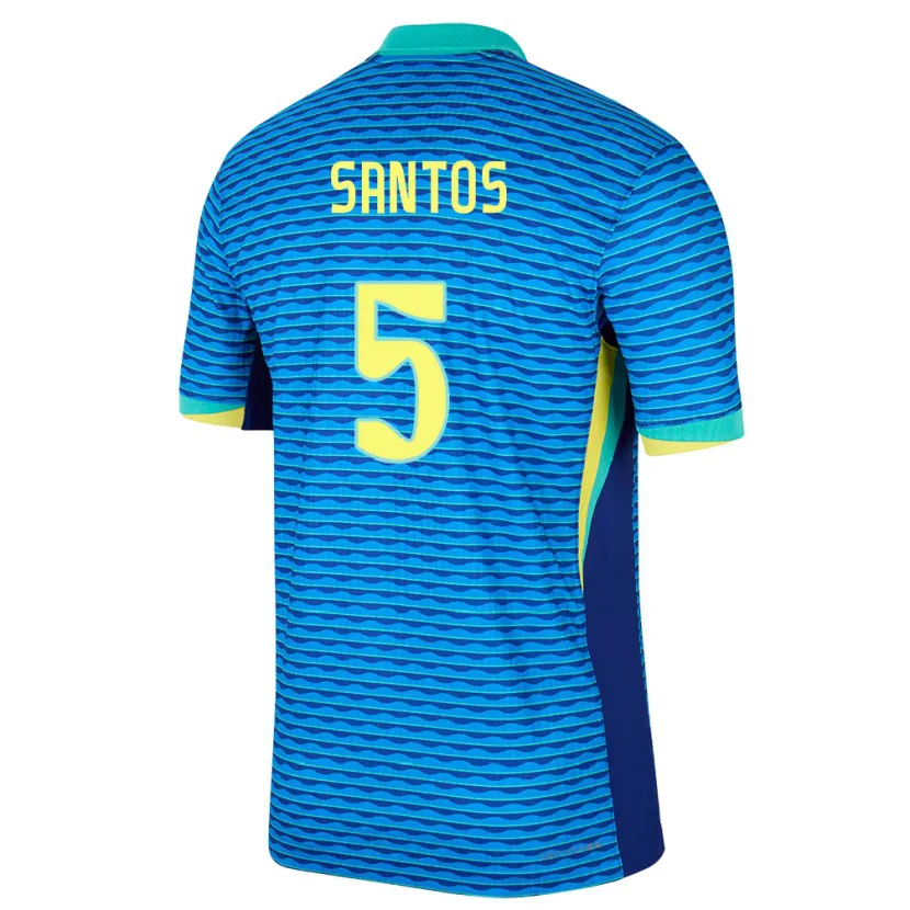 Danxen Niño Camiseta Brasil Andrey Santos #5 Azul 2ª Equipación 24-26 La Camisa