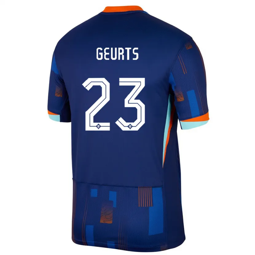 Danxen Niño Camiseta Países Bajos Loes Geurts #23 Azul 2ª Equipación 24-26 La Camisa