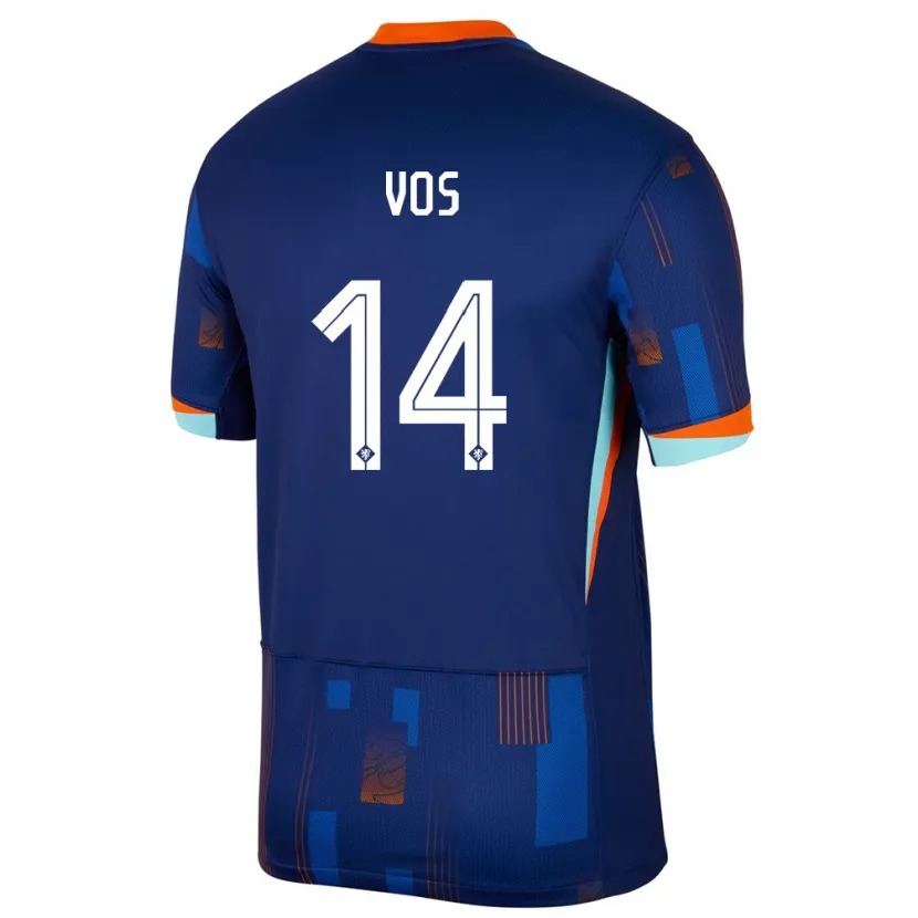 Danxen Niño Camiseta Países Bajos Silvano Vos #14 Azul 2ª Equipación 24-26 La Camisa