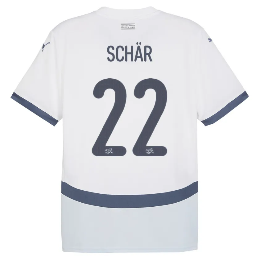 Danxen Niño Camiseta Suiza Fabian Schar #22 Blanco 2ª Equipación 24-26 La Camisa