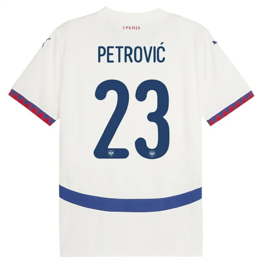 Danxen Niño Camiseta Serbia Jovana Petrovic #23 Blanco 2ª Equipación 24-26 La Camisa