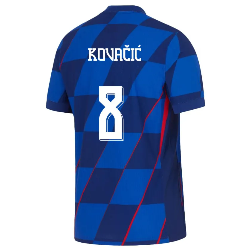 Danxen Niño Camiseta Croacia Mateo Kovacic #8 Azul 2ª Equipación 24-26 La Camisa