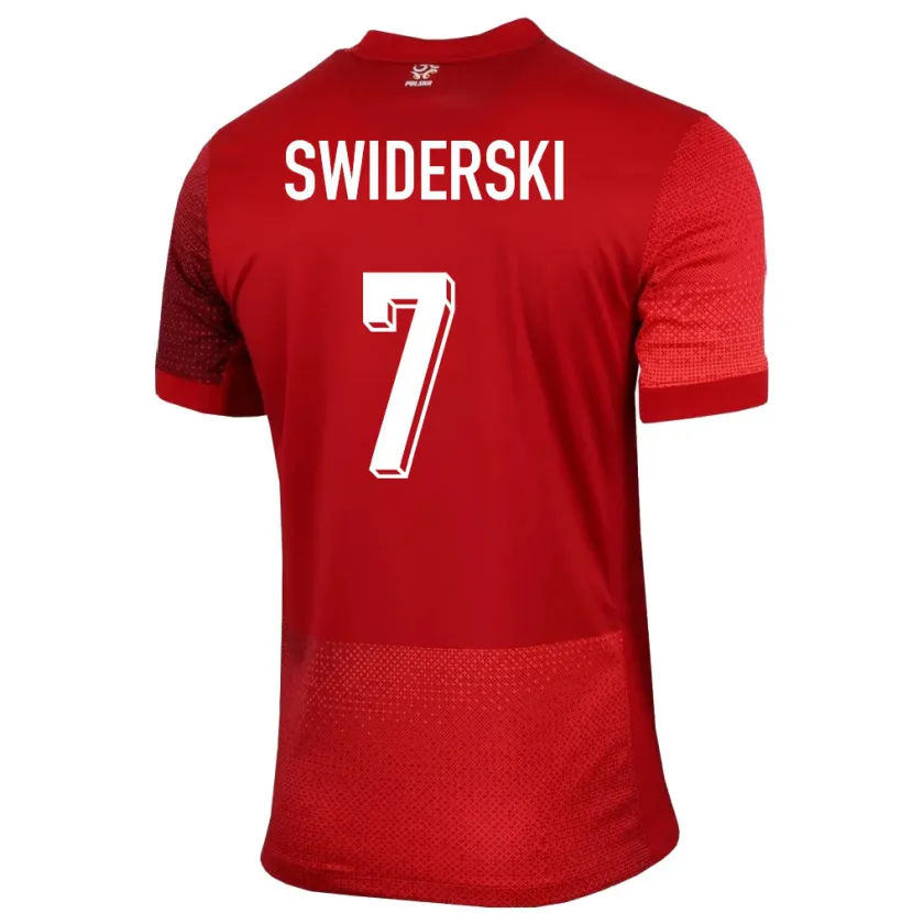 Danxen Niño Camiseta Polonia Karol Swiderski #7 Rojo 2ª Equipación 24-26 La Camisa