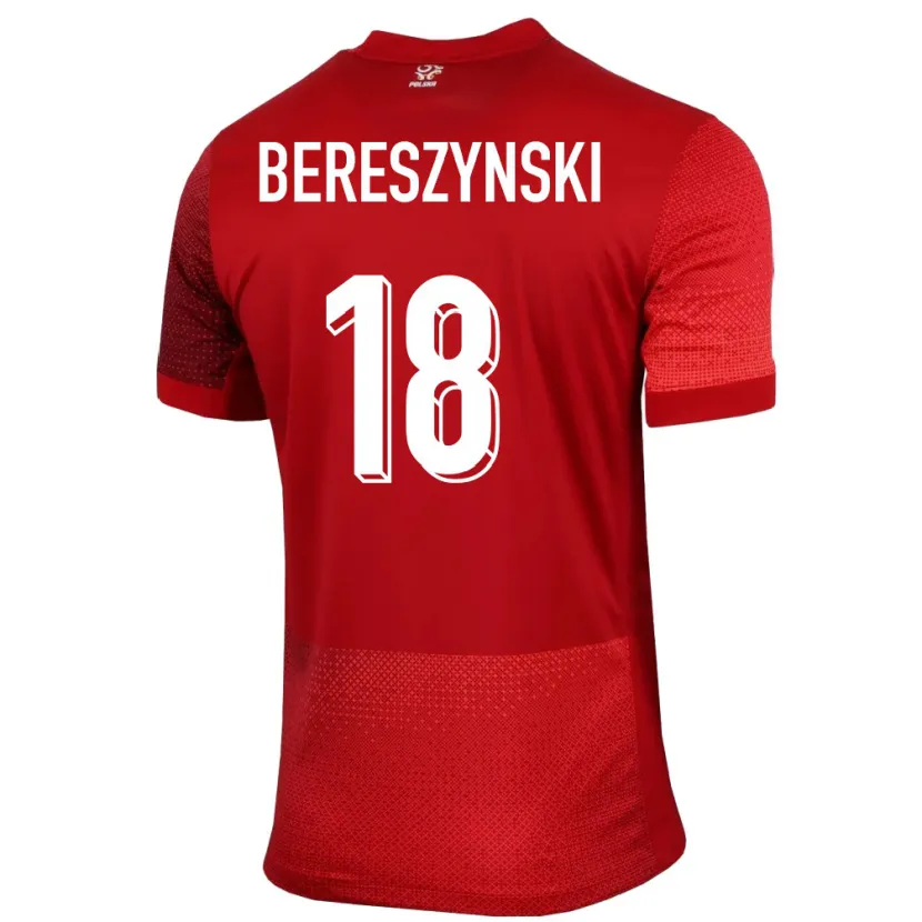 Danxen Niño Camiseta Polonia Bartosz Bereszynski #18 Rojo 2ª Equipación 24-26 La Camisa