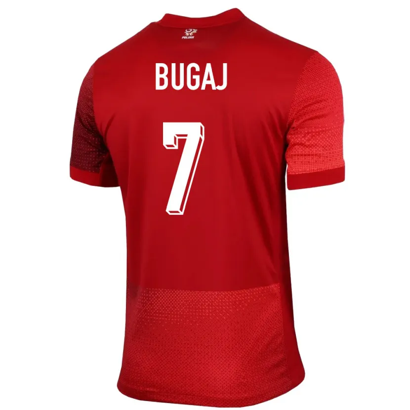 Danxen Niño Camiseta Polonia Dawid Bugaj #7 Rojo 2ª Equipación 24-26 La Camisa