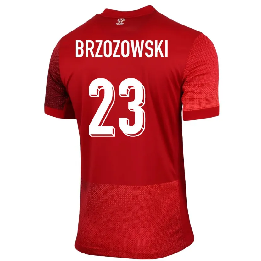 Danxen Niño Camiseta Polonia Milosz Brzozowski #23 Rojo 2ª Equipación 24-26 La Camisa