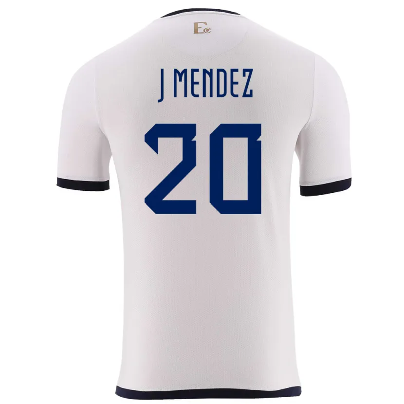 Danxen Niño Camiseta Ecuador Jhegson Mendez #20 Blanco 2ª Equipación 24-26 La Camisa