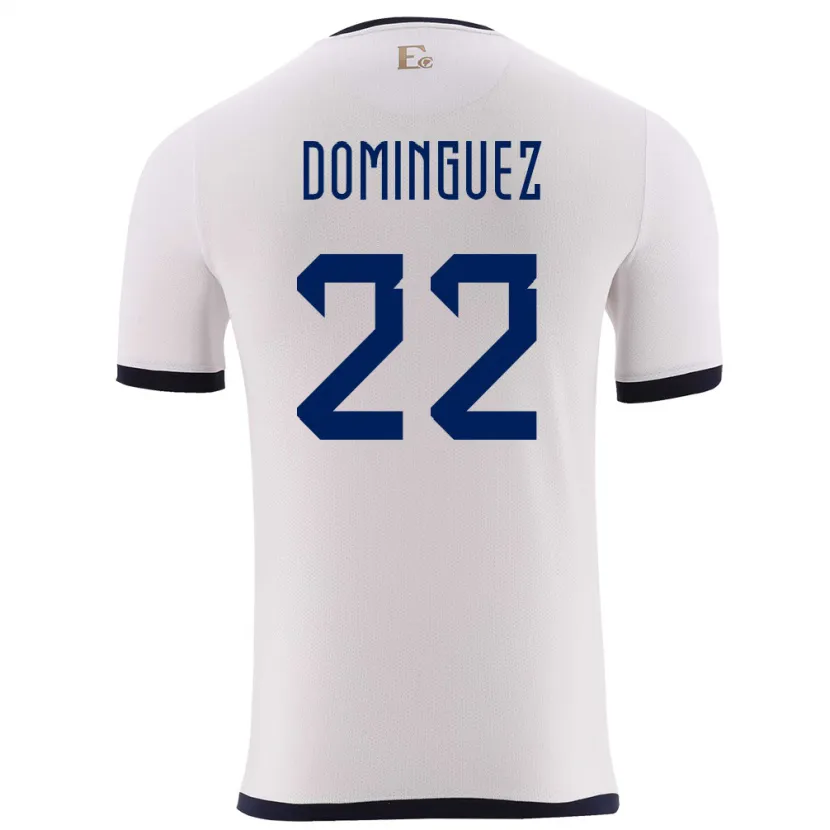 Danxen Niño Camiseta Ecuador Alexander Dominguez #22 Blanco 2ª Equipación 24-26 La Camisa