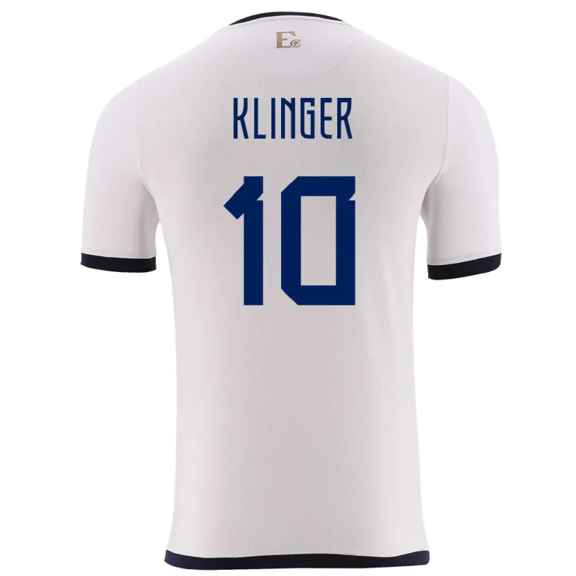 Danxen Niño Camiseta Ecuador Jose Klinger #10 Blanco 2ª Equipación 24-26 La Camisa