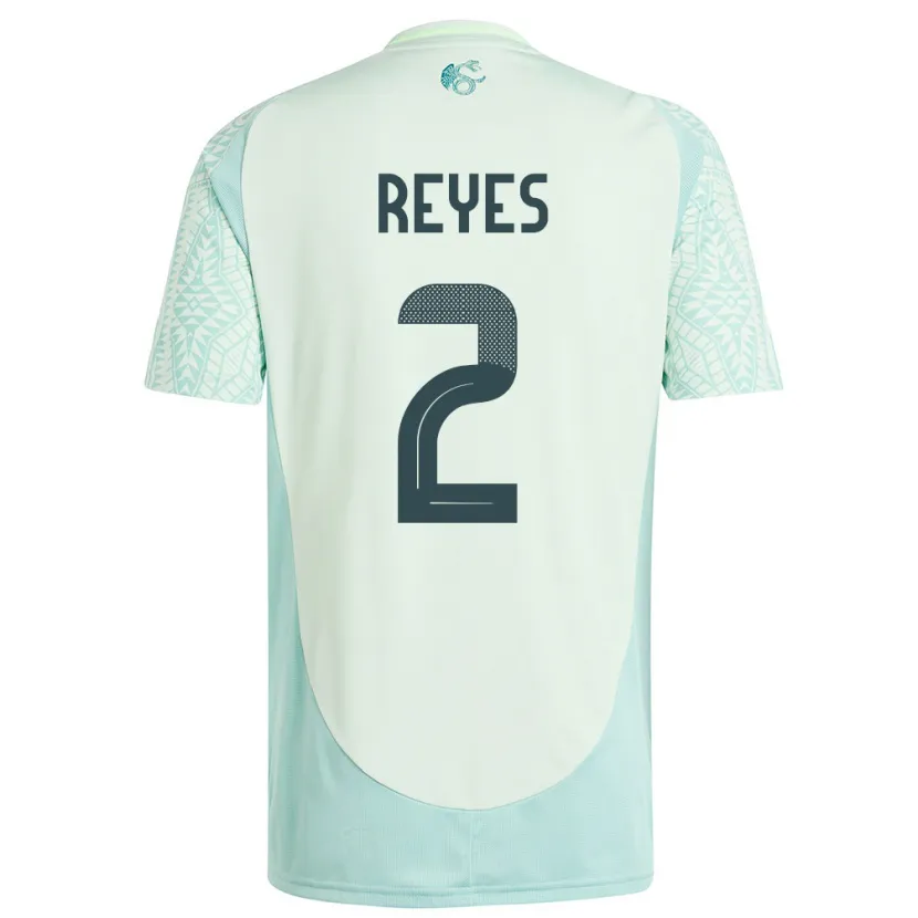 Danxen Niño Camiseta México Luis Reyes #2 Lino Verde 2ª Equipación 24-26 La Camisa
