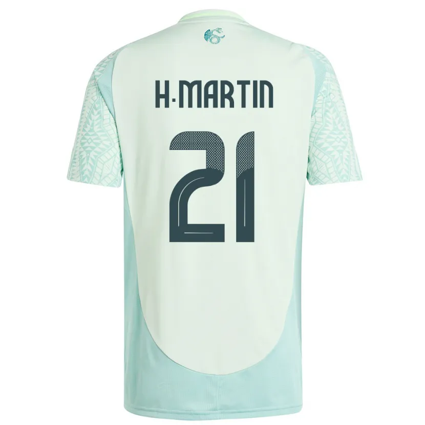 Danxen Niño Camiseta México Henry Martin #21 Lino Verde 2ª Equipación 24-26 La Camisa
