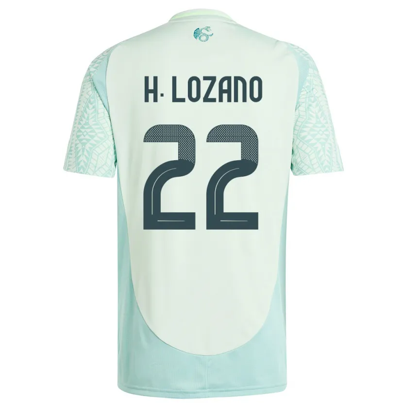 Danxen Niño Camiseta México Hirving Lozano #22 Lino Verde 2ª Equipación 24-26 La Camisa