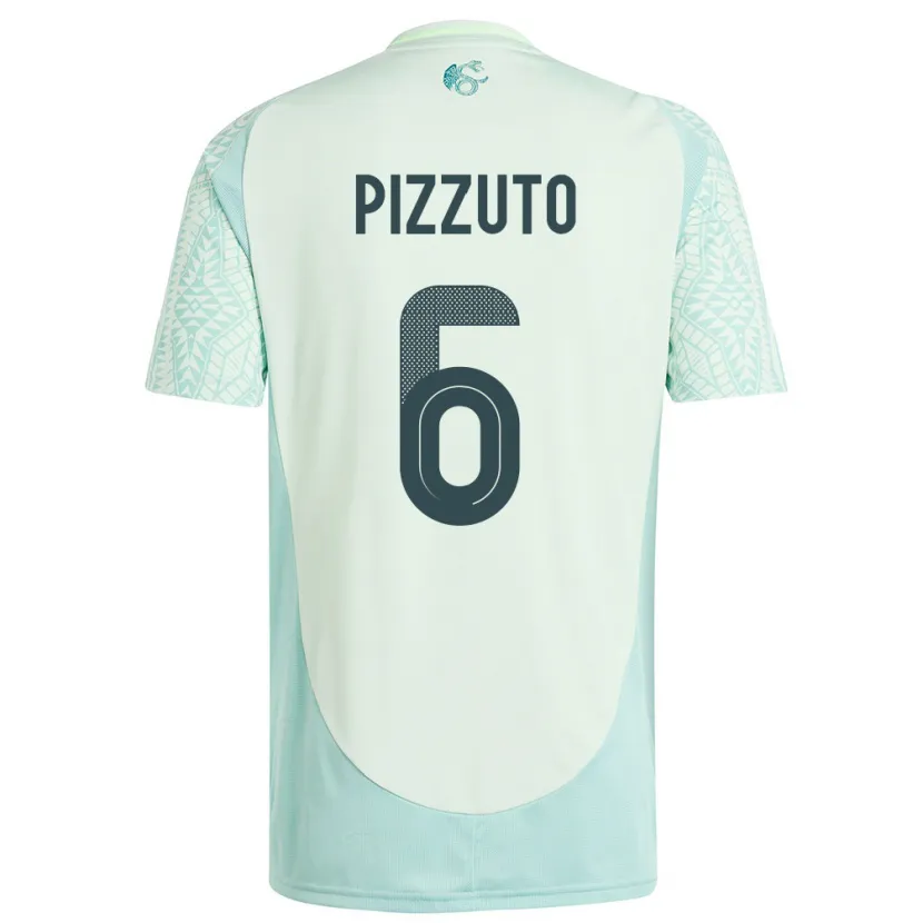 Danxen Niño Camiseta México Eugenio Pizzuto #6 Lino Verde 2ª Equipación 24-26 La Camisa
