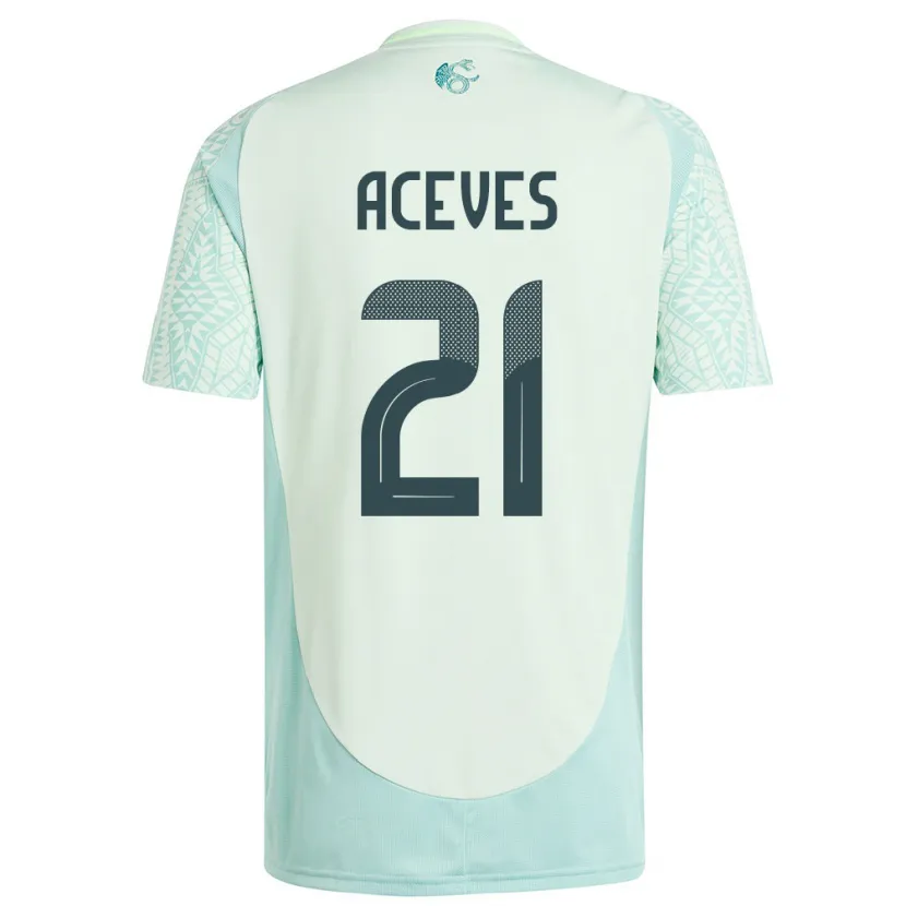 Danxen Niño Camiseta México Daniel Aceves #21 Lino Verde 2ª Equipación 24-26 La Camisa