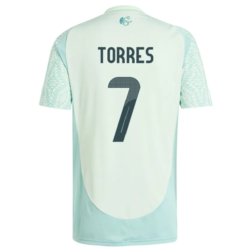 Danxen Niño Camiseta México Christian Torres #7 Lino Verde 2ª Equipación 24-26 La Camisa