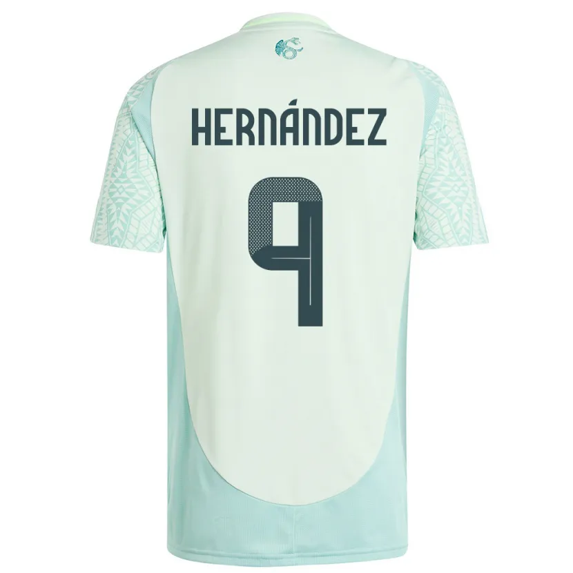 Danxen Niño Camiseta México Jesus Hernandez #9 Lino Verde 2ª Equipación 24-26 La Camisa