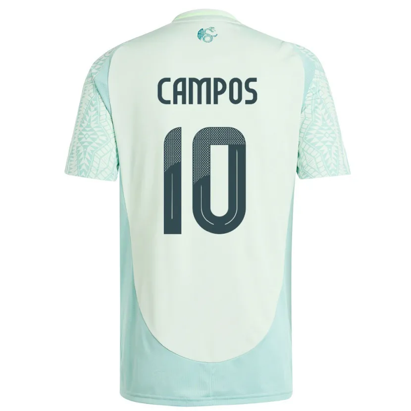 Danxen Niño Camiseta México Karel Campos #10 Lino Verde 2ª Equipación 24-26 La Camisa