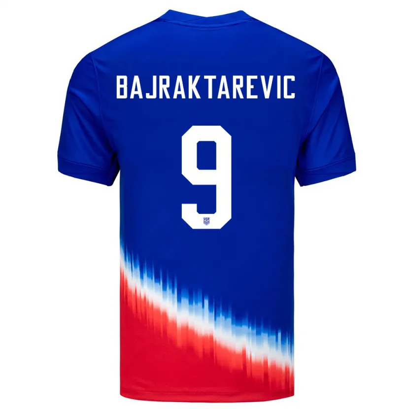 Danxen Niño Camiseta Estados Unidos Esmir Bajraktarevic #9 Azul 2ª Equipación 24-26 La Camisa
