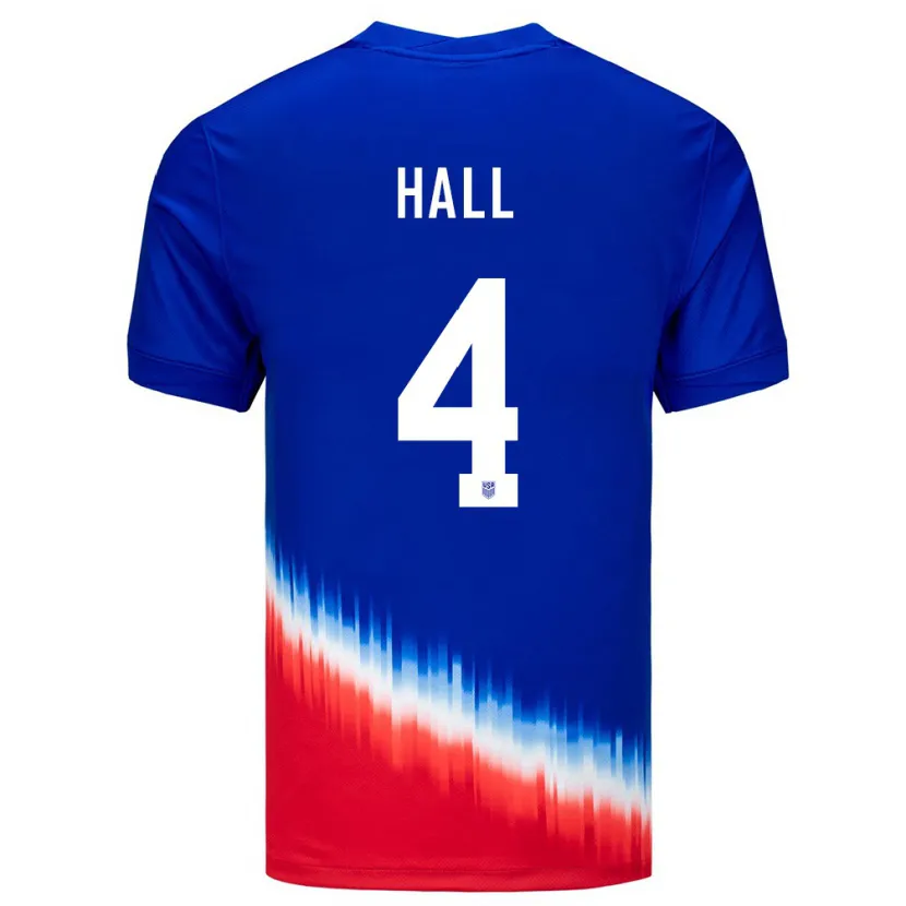 Danxen Niño Camiseta Estados Unidos Tyler Hall #4 Azul 2ª Equipación 24-26 La Camisa