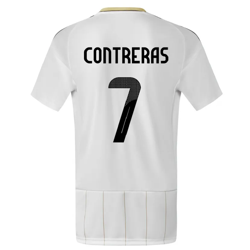 Danxen Niño Camiseta Costa Rica Anthony Contreras #7 Blanco 2ª Equipación 24-26 La Camisa