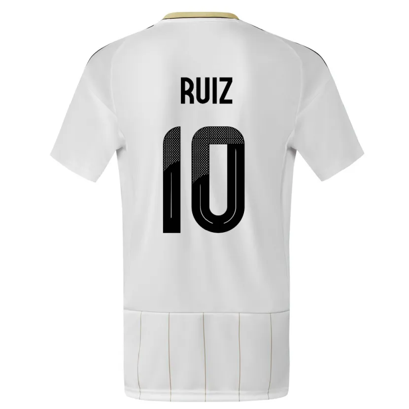 Danxen Niño Camiseta Costa Rica Bryan Ruiz #10 Blanco 2ª Equipación 24-26 La Camisa