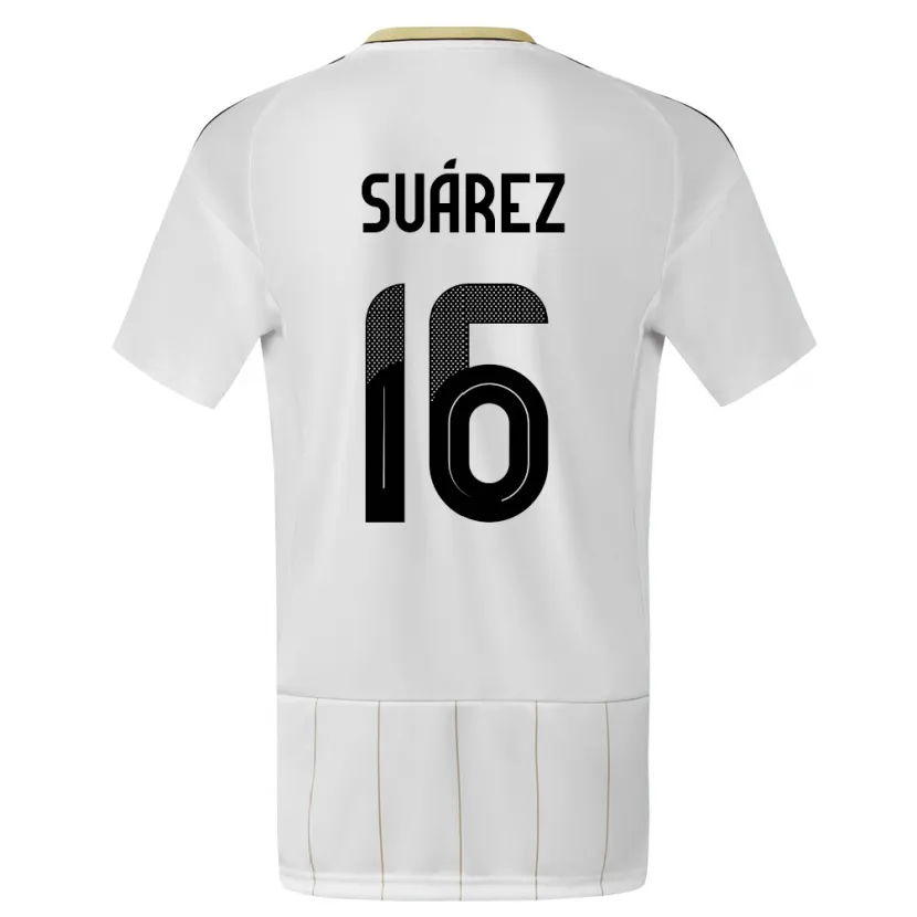 Danxen Niño Camiseta Costa Rica Aaron Suarez #16 Blanco 2ª Equipación 24-26 La Camisa