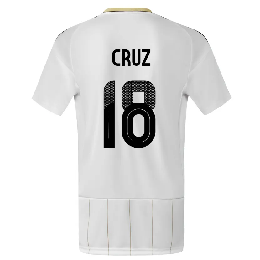 Danxen Niño Camiseta Costa Rica Aaron Cruz #18 Blanco 2ª Equipación 24-26 La Camisa