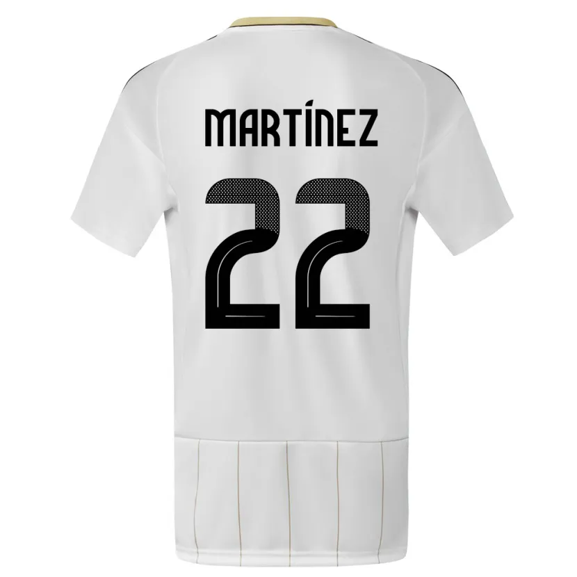 Danxen Niño Camiseta Costa Rica Carlos Martinez #22 Blanco 2ª Equipación 24-26 La Camisa