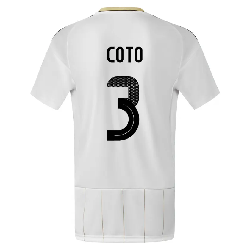 Danxen Niño Camiseta Costa Rica Maria Coto #3 Blanco 2ª Equipación 24-26 La Camisa