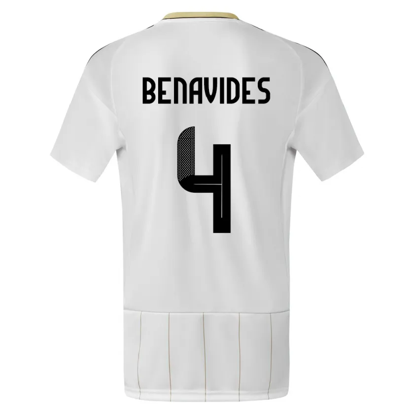 Danxen Niño Camiseta Costa Rica Mariana Benavides #4 Blanco 2ª Equipación 24-26 La Camisa