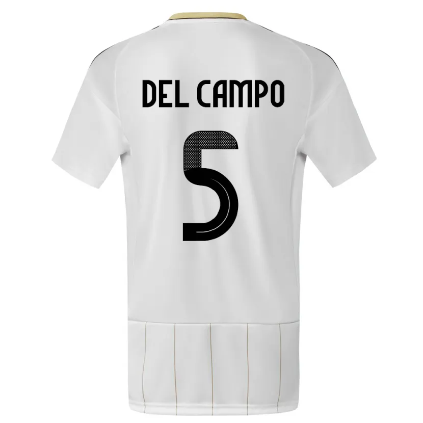 Danxen Niño Camiseta Costa Rica Valeria Del Campo #5 Blanco 2ª Equipación 24-26 La Camisa