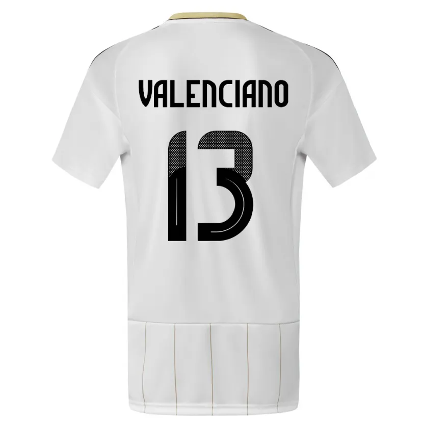 Danxen Niño Camiseta Costa Rica Emilie Valenciano #13 Blanco 2ª Equipación 24-26 La Camisa