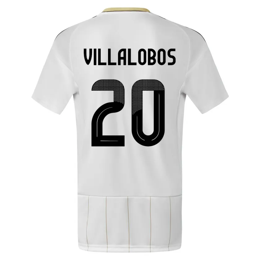 Danxen Niño Camiseta Costa Rica Fabiola Villalobos #20 Blanco 2ª Equipación 24-26 La Camisa