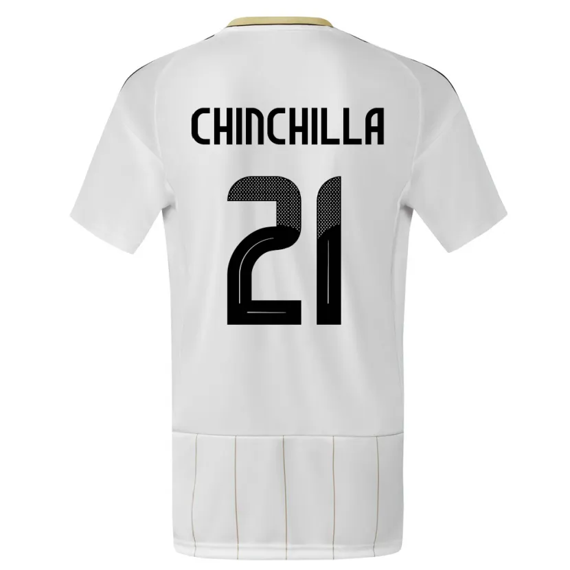 Danxen Niño Camiseta Costa Rica Viviana Chinchilla #21 Blanco 2ª Equipación 24-26 La Camisa