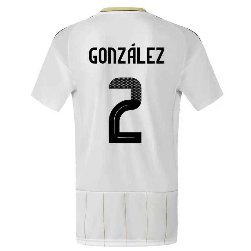 Danxen Niño Camiseta Costa Rica Julian Gonzalez #2 Blanco 2ª Equipación 24-26 La Camisa