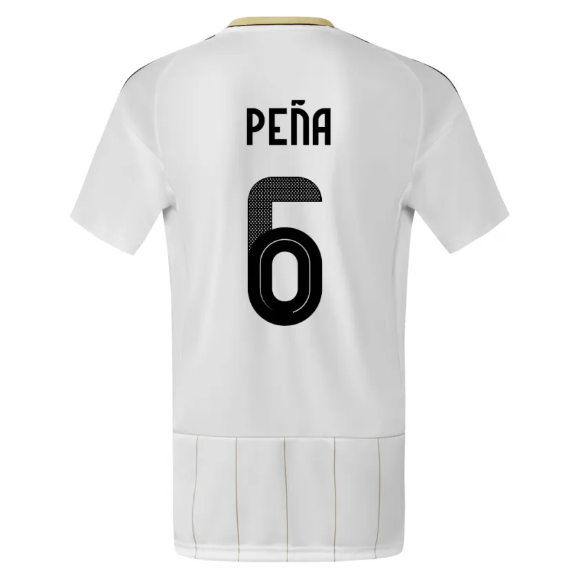 Danxen Niño Camiseta Costa Rica Ricardo Pena #6 Blanco 2ª Equipación 24-26 La Camisa