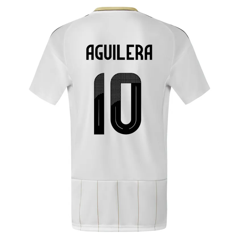 Danxen Niño Camiseta Costa Rica Brandon Aguilera #10 Blanco 2ª Equipación 24-26 La Camisa