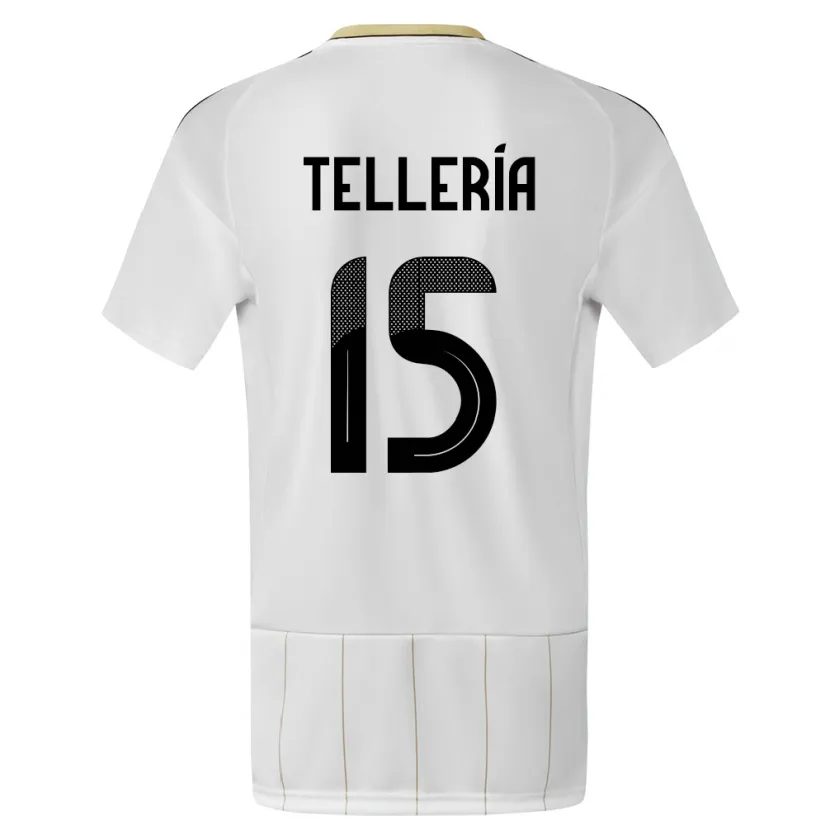 Danxen Niño Camiseta Costa Rica Jostin Telleria #15 Blanco 2ª Equipación 24-26 La Camisa