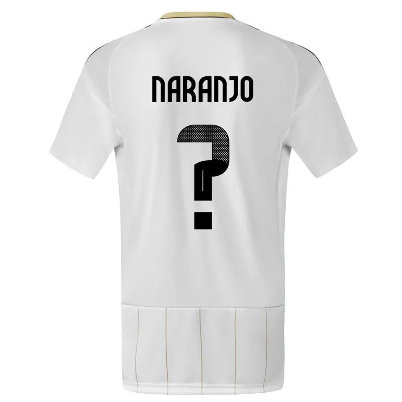 Danxen Niño Camiseta Costa Rica Andry Naranjo #0 Blanco 2ª Equipación 24-26 La Camisa