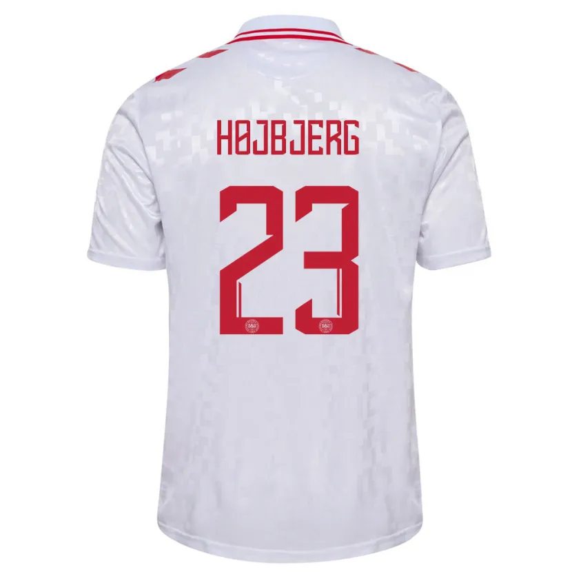 Danxen Niño Camiseta Dinamarca Pierre-Emile Højbjerg #23 Blanco 2ª Equipación 24-26 La Camisa