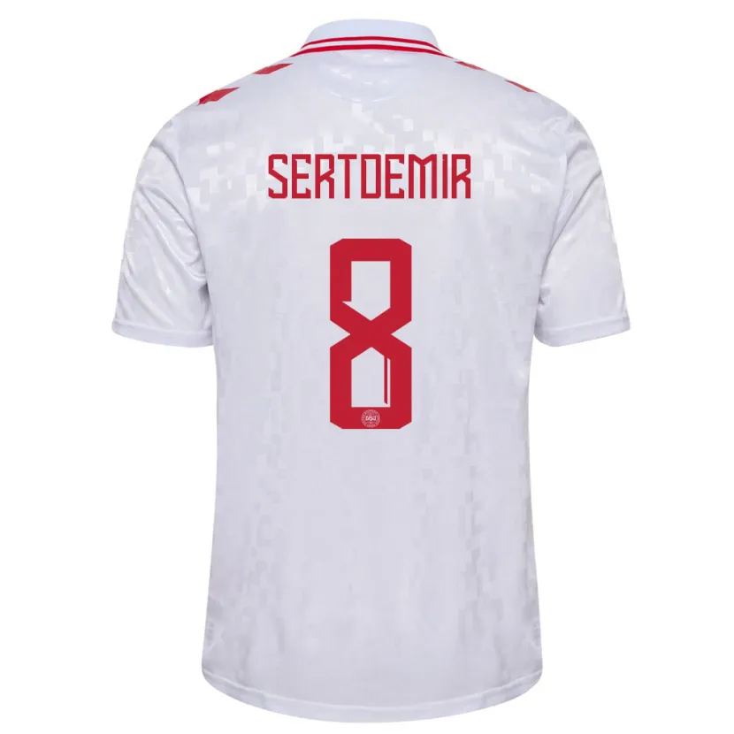 Danxen Niño Camiseta Dinamarca Zidan Sertdemir #8 Blanco 2ª Equipación 24-26 La Camisa