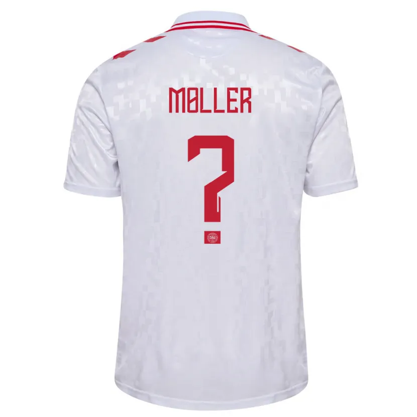 Danxen Niño Camiseta Dinamarca William Møller #0 Blanco 2ª Equipación 24-26 La Camisa