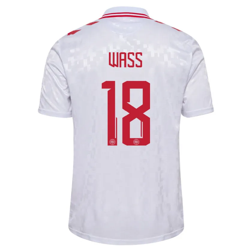 Danxen Niño Camiseta Dinamarca Daniel Wass #18 Blanco 2ª Equipación 24-26 La Camisa