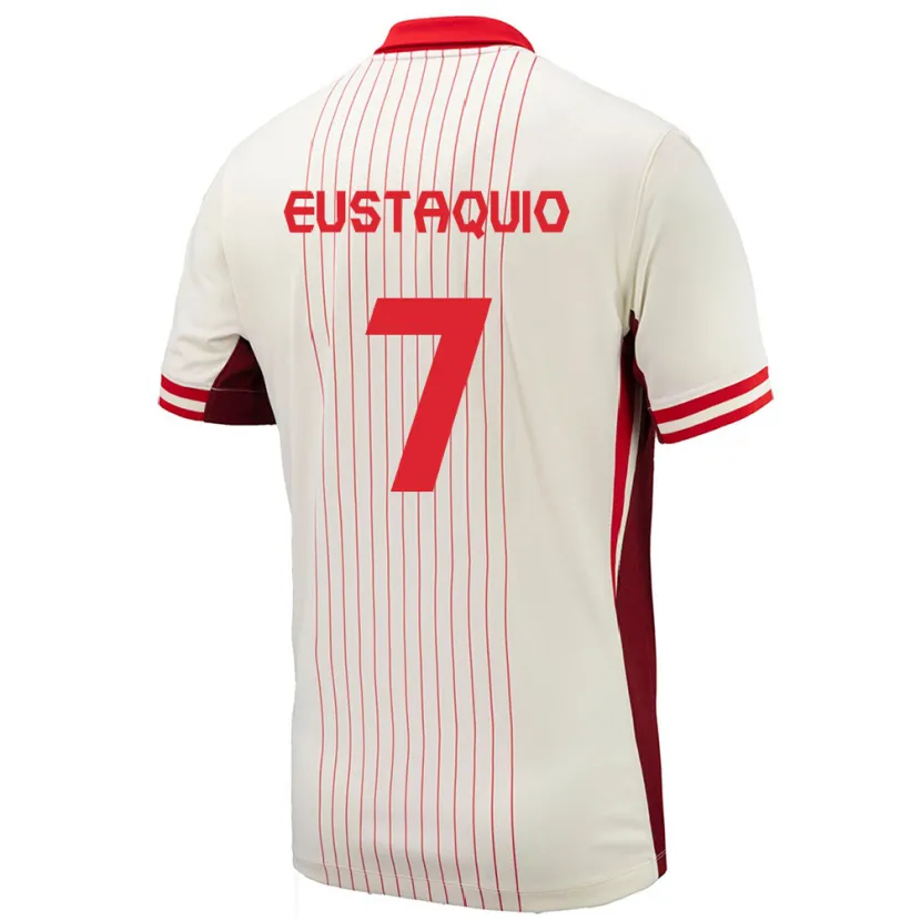 Danxen Niño Camiseta Canadá Stephen Eustáquio #7 Blanco 2ª Equipación 24-26 La Camisa