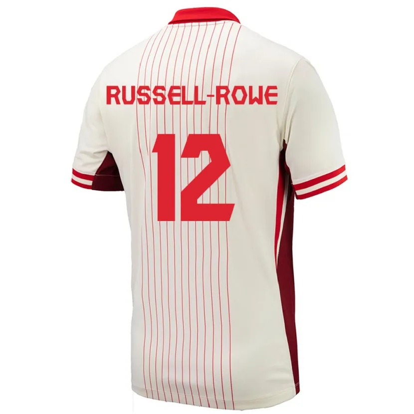 Danxen Niño Camiseta Canadá Jacen Russell-Rowe #12 Blanco 2ª Equipación 24-26 La Camisa