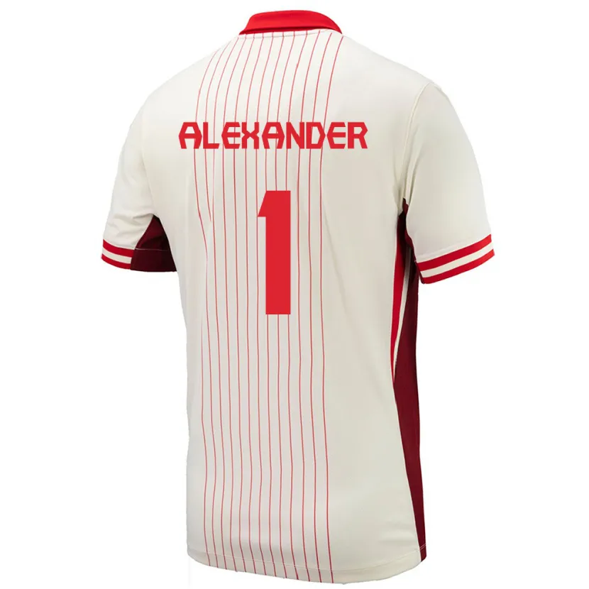 Danxen Niño Camiseta Canadá Ben Alexander #1 Blanco 2ª Equipación 24-26 La Camisa