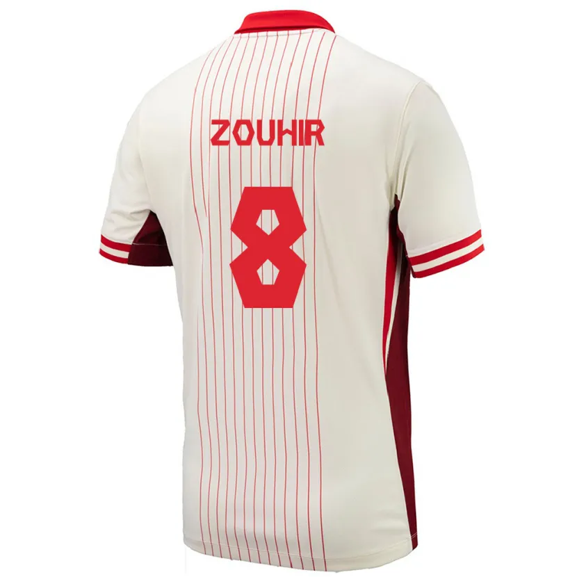 Danxen Niño Camiseta Canadá Rida Zouhir #8 Blanco 2ª Equipación 24-26 La Camisa